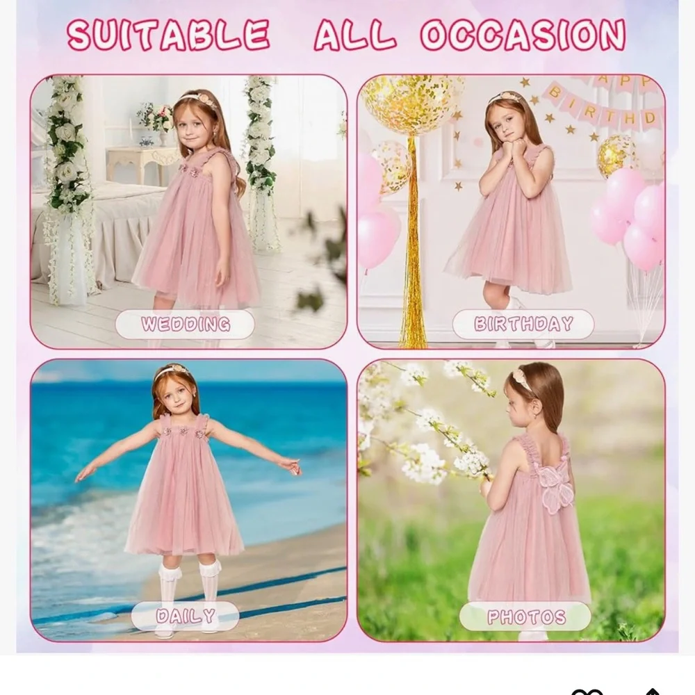 Girl Birthday Outfit Dress Butterfly Dress Fairy Dress Toddler pageant wedding